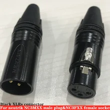 20 шт./лот XLR кабельный разъем для NEUTRIK разъем 10 шт. NC3MXX и 10 шт. NC3FXX мужской и femelle3PIN XLR черный разъем