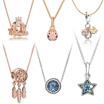 

Suzan Authentic original logo 100% 925 sterling silver pan necklace women fashion classic luxury temperament DIY jewelry
