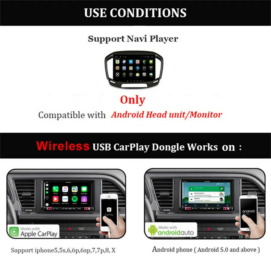 Беспроводной смарт-Ссылка Apple Carplay USB ключ для Android навигационный плеер Android Iphone