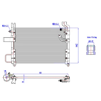 

OE KK174-61-480B Condenser, air conditioning(Air Conditioning, universal) For KIA 81 PRIDE Dimensions 522×330×16(mm)