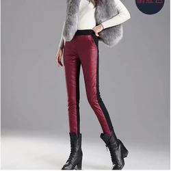 Pantalones de algodón con cintura elástica para mujer, calzas de chándal cálidas a la moda, diseño de bloques de color, holgados, informales, resiliencia, Otoño e Invierno