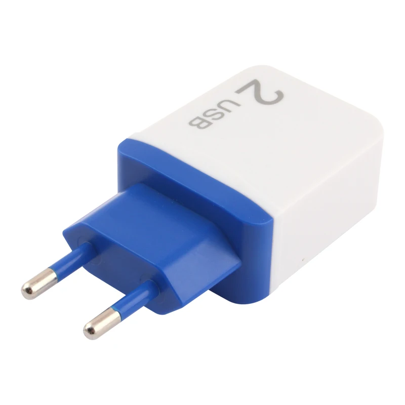 AC DC Универсальный 5V 2A адаптер питания двойная USB розетка для мобильного телефона зарядное устройство 5V USB источник питания 220v адаптер EU вилка - Цвет: Синий