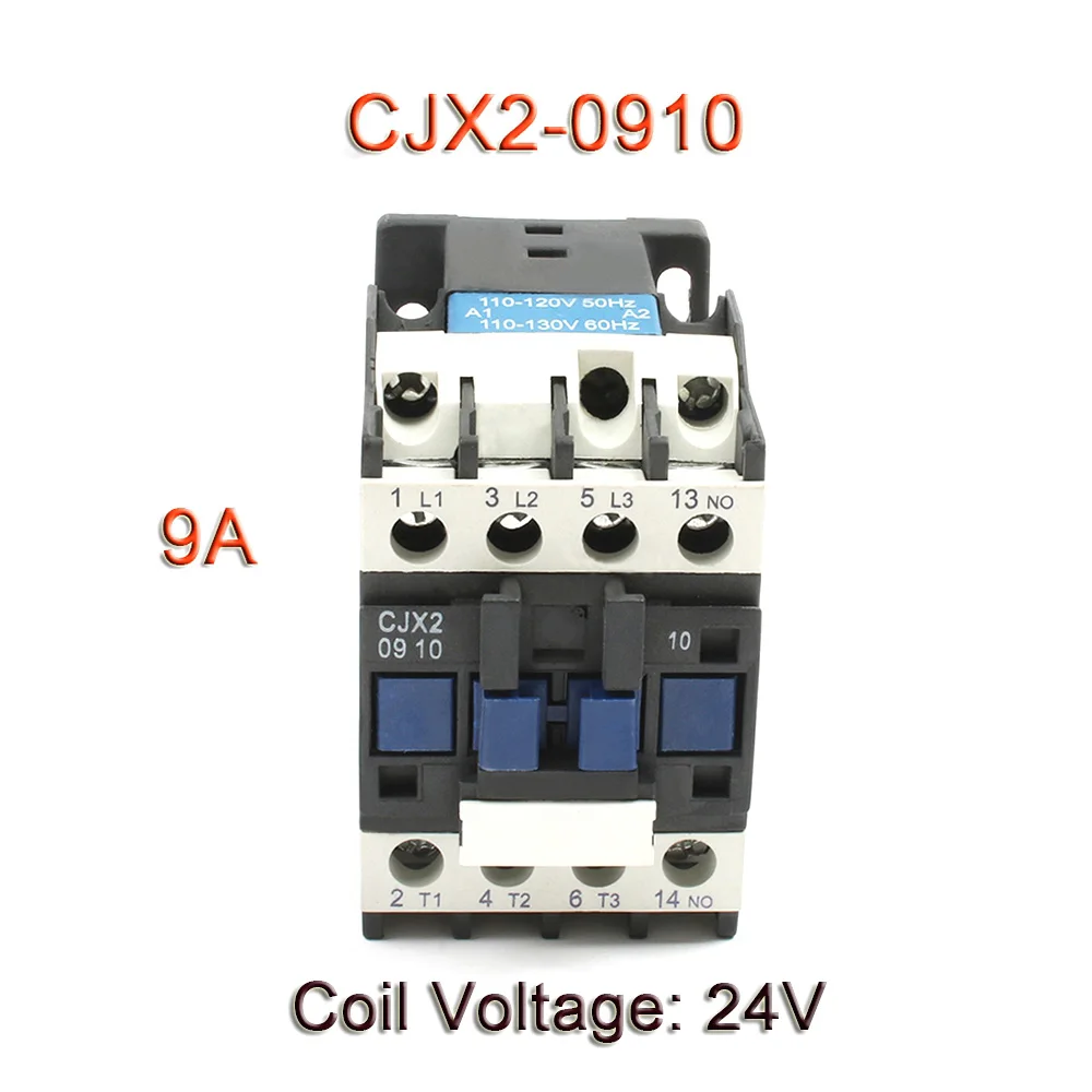 0910-24V CJX2-0910/1210/1810 36V 110V 220V 380V реле стартера двигателя на din-рейке LC1-D контактор переменного тока с Поплавковым выключателем 24V 3P+ 1 NO - Цвет: 0910-24V