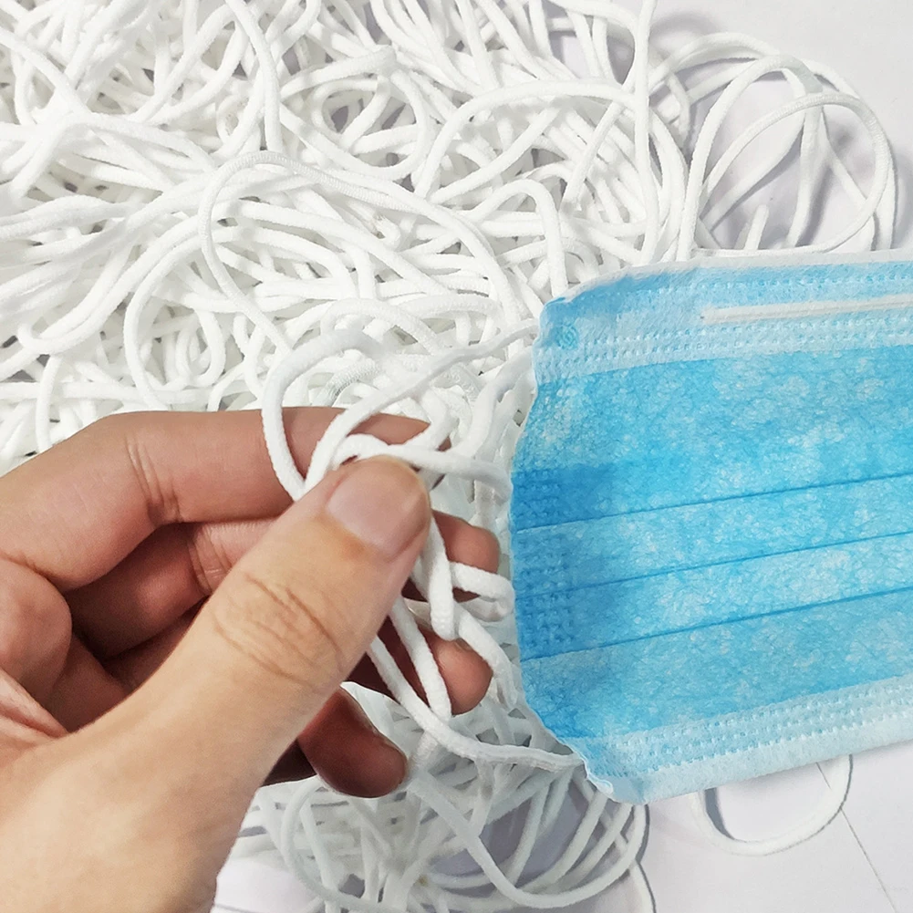 

3/4/5mm Elastic Band For Mask White Round Ear Ropes String Mask Cord Rope for Face Mask DIY Clothing Craft Materials Accessories