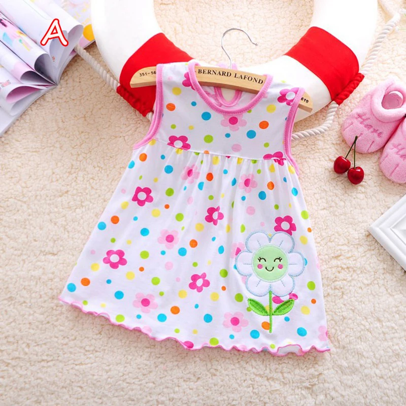 Г. Милое платье для маленьких девочек, Vestido infantil хлопковые платья трапециевидной формы без рукавов Повседневная одежда мини-принцессы от 0 до 24 месяцев
