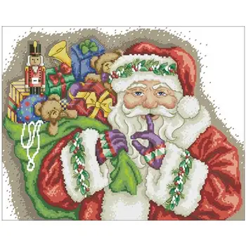 

Santa carrying a gift bag Counted Cross Stitch 11CT 14CT 18CT DIY Cross Stitch Kits Embroidery Needlework Sets home decor