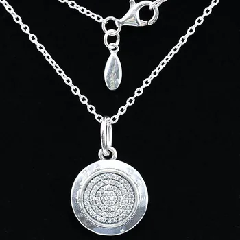 

Original Signature With Crystal Pendant Necklace For Women For 925 Sterling Silver Necklace Women Wedding Fine Fine Jewelry