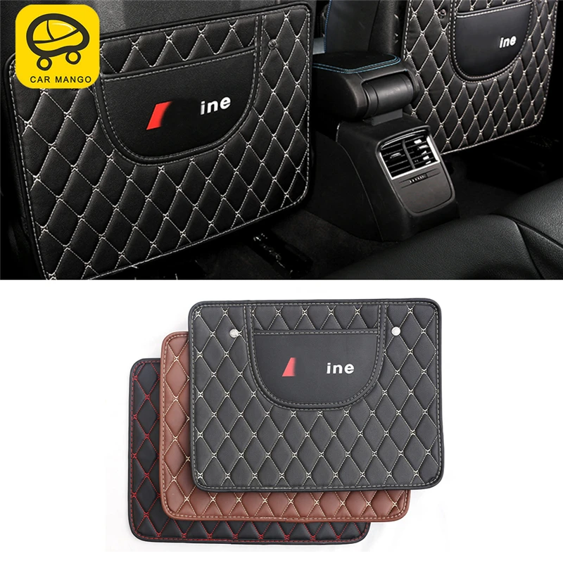 

CARMANGO For Audi A6 C7 2011-2019 Car Care Seat Back Protector Cover Leather Anti-Kick Mat Pad Cushion Interior Accessories