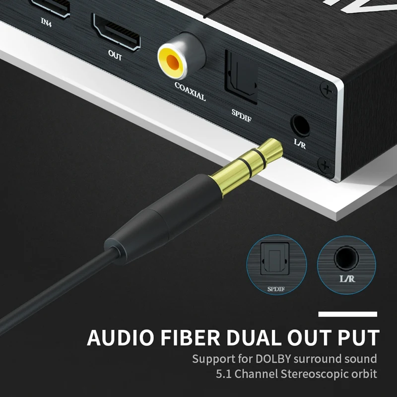 HDMI 2,0 Switcher 4 Cut 1 Band Аудио разделительная поддержка HDR 10 ARC 4K 60Hz поддержка 5,1 канала US Plug