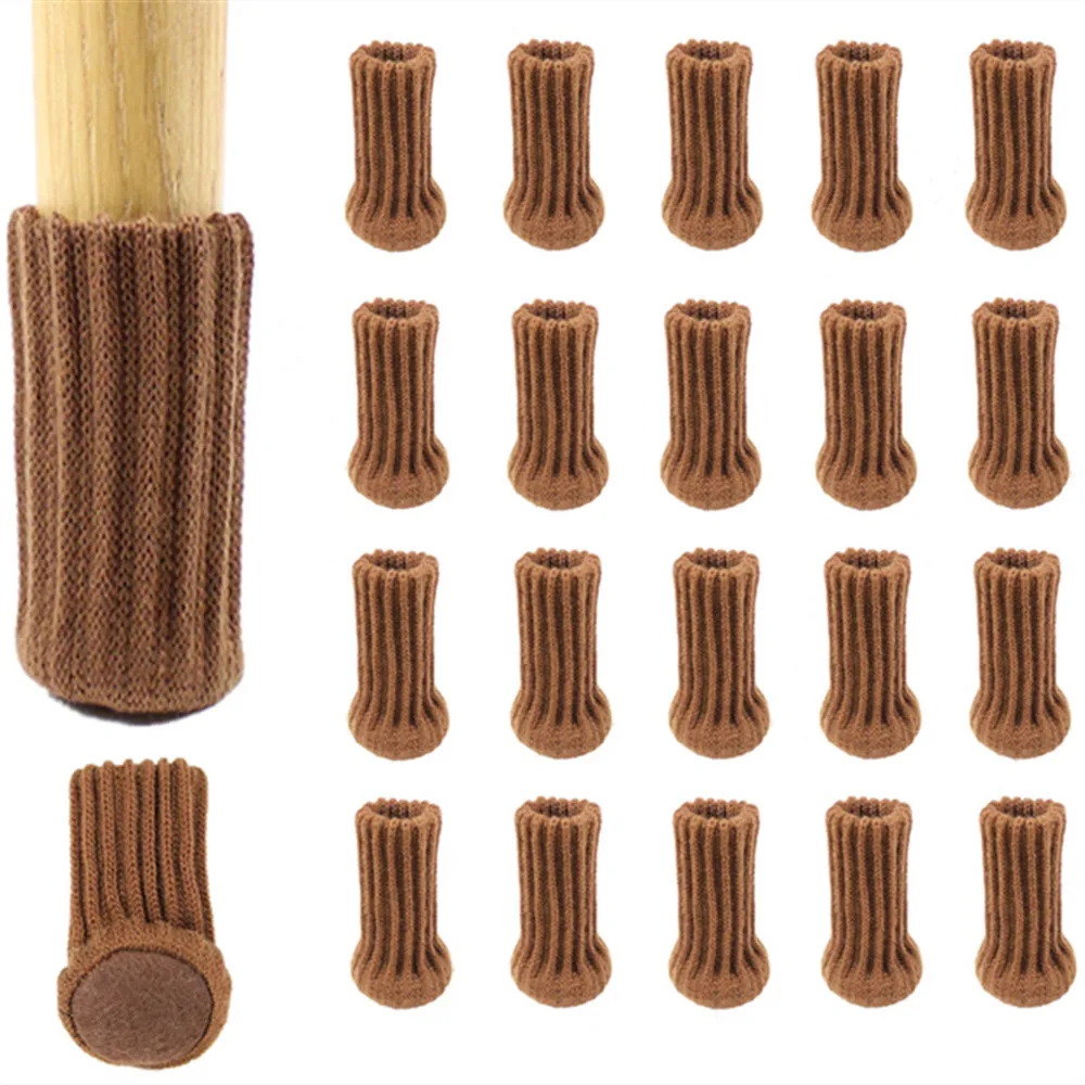 

4pcs/set Floor Protection Furniture Chair Leg Cap Pad Wool Knitting Cover Chair Cat Pads Floor Paw Protector Socks Table