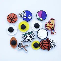 Single Sale Basketball Football PVC Garden Shoes Charm Crocodile Jibz Shoe Buckle Decoration Accessories Children's Best Gifts