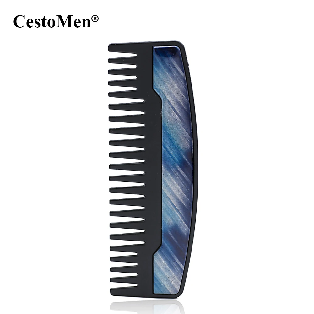 

CestoMen 100% Stainless Steel Men's Template Beard Comb Mustache Styling Comb In Wide Teeth Metal Pocket Comb In High Quality