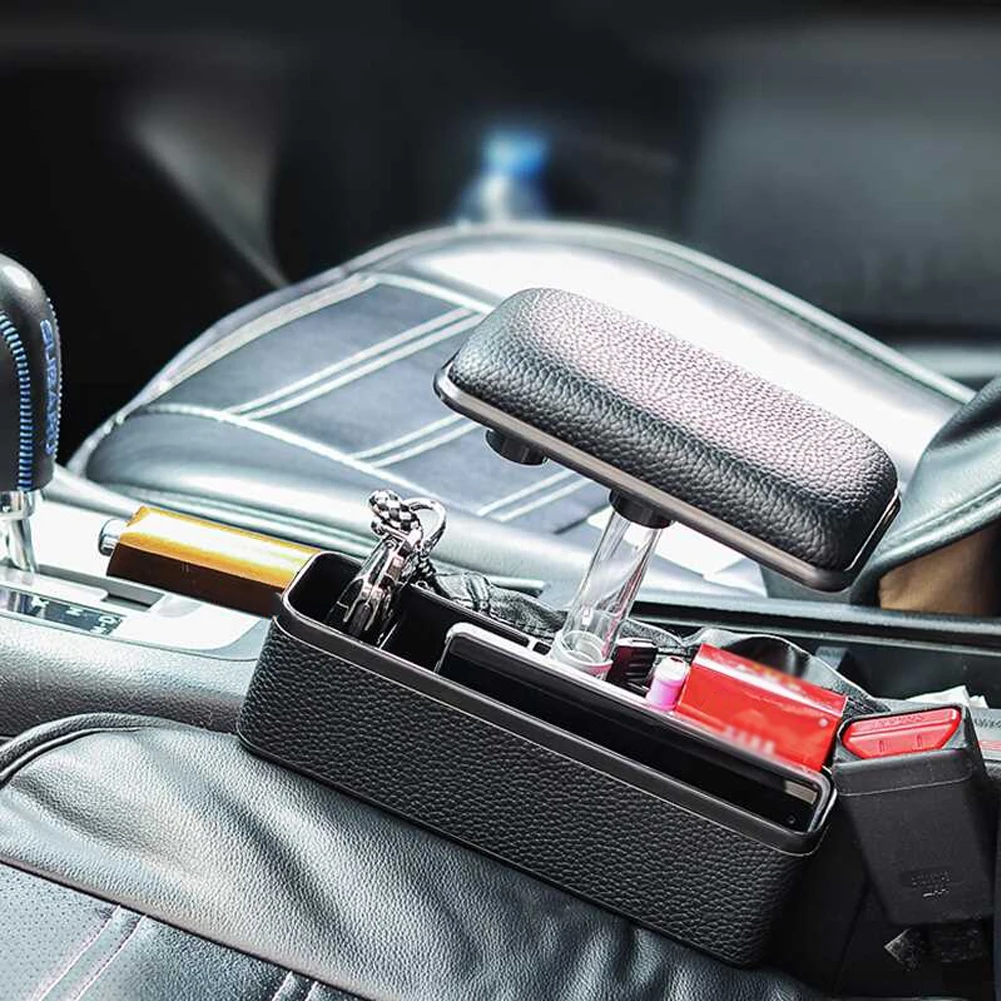 With Elbow Support Auto Storage Box Container Organizer Adjustable Accessories Durable Interior Seat Armrest Car Central Control