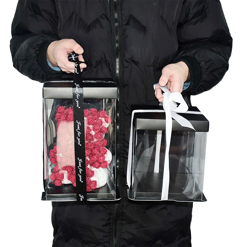 20/28cm Transparent PVC Gift Box for Rose Bear & Cake, Clear Plastic Display Case w... - SKU TPGB1623 - UGI Packaging