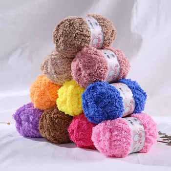 

10pcs Coral Velvet Yarn Fluffy Dolls Blanket Shoes Knitting Yarn Crochet Cheap Baby Wool Yarn for Knitting Sweater