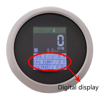 

New 85MM Multi-function Digital Gauge Tachometer Oil Pressure Voltage Water Temp Fuel Level Hour Meter With Alarm 9-32V