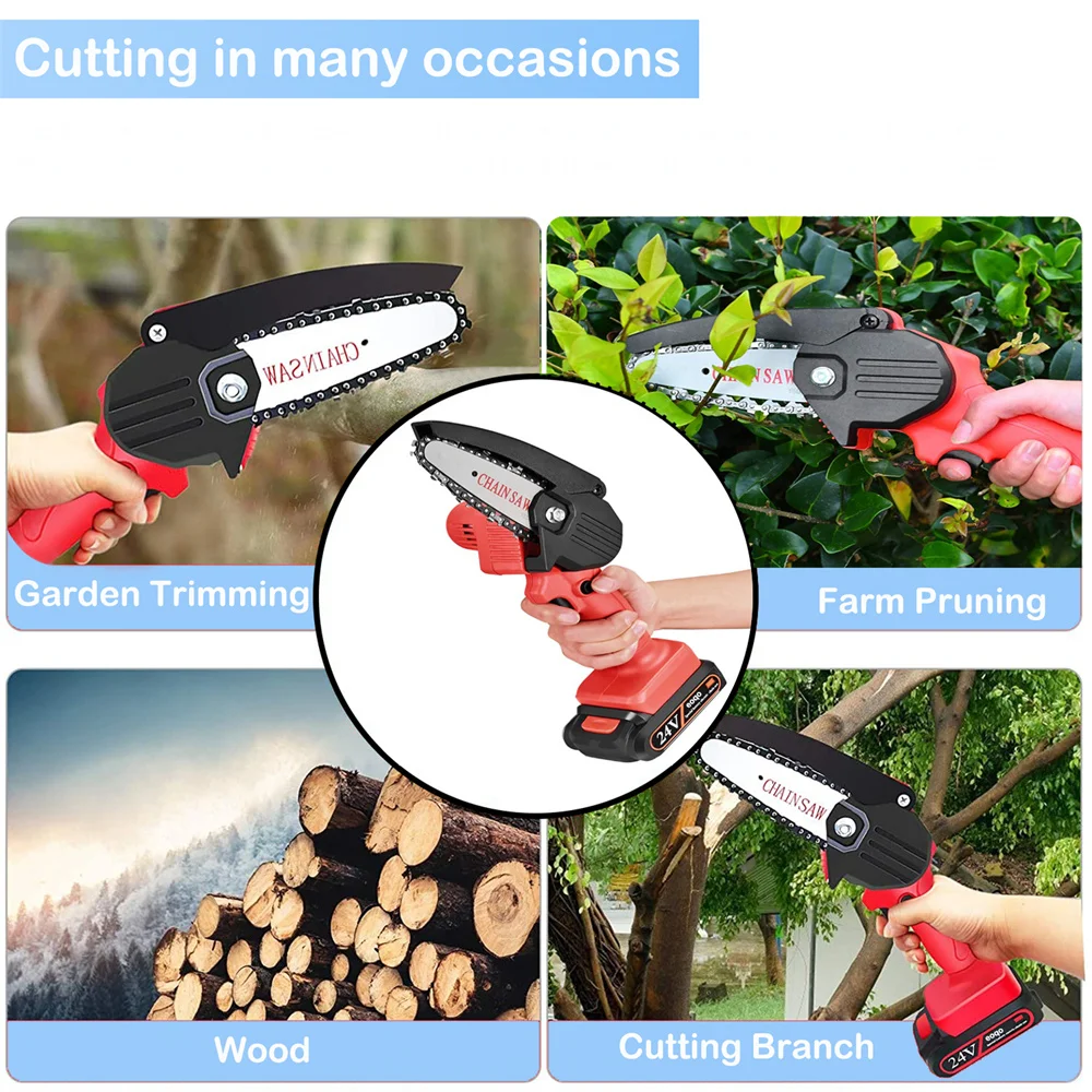 Mini Electric Saw 4 Inch With Battery Indicator Rechargeable Portable Woodworking Garden Tools For Izumi Tomo 24V Battery 6