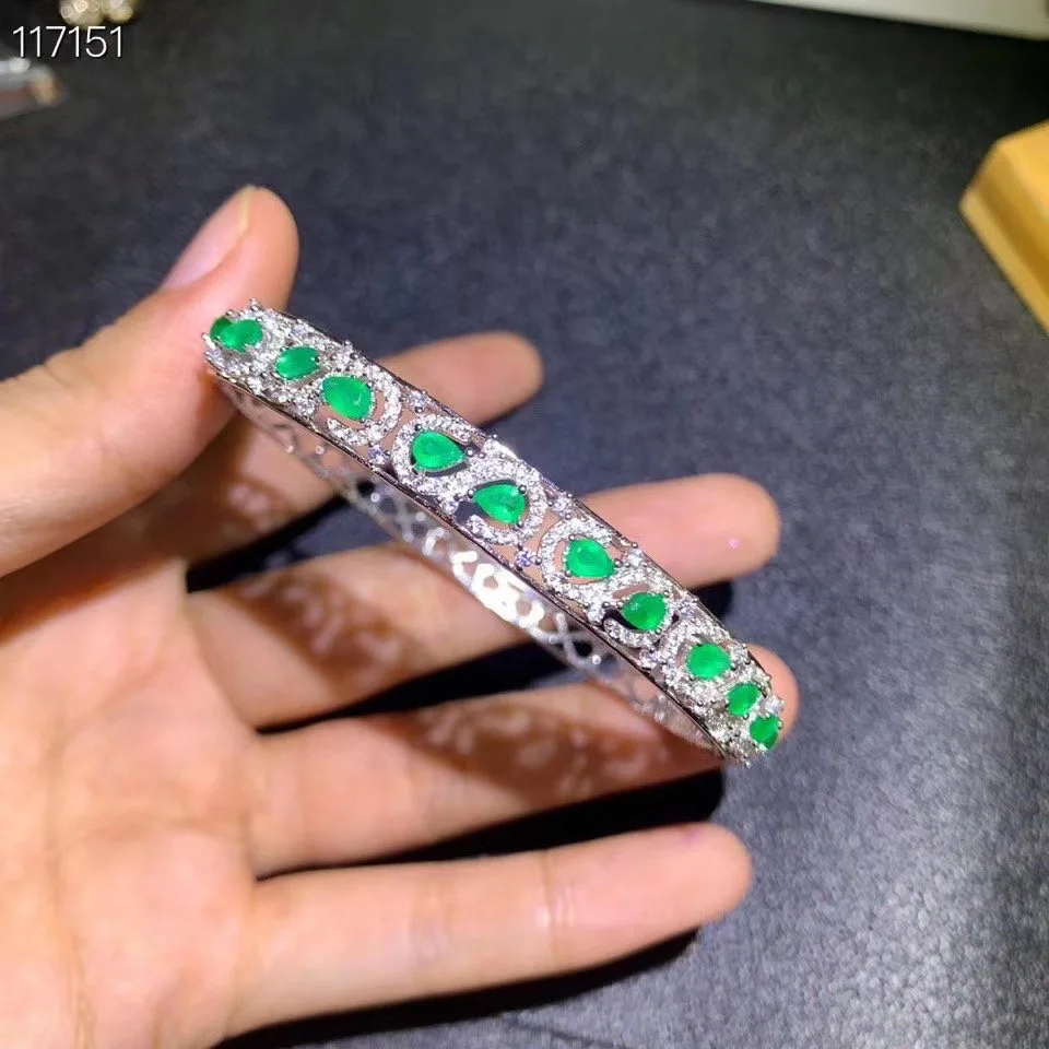 인기있는 디자인 쥬얼리 새로운 바람 로그인 천연 에메랄드 팔찌 럭셔리 멀티 보석 하이 엔드 쥬얼리