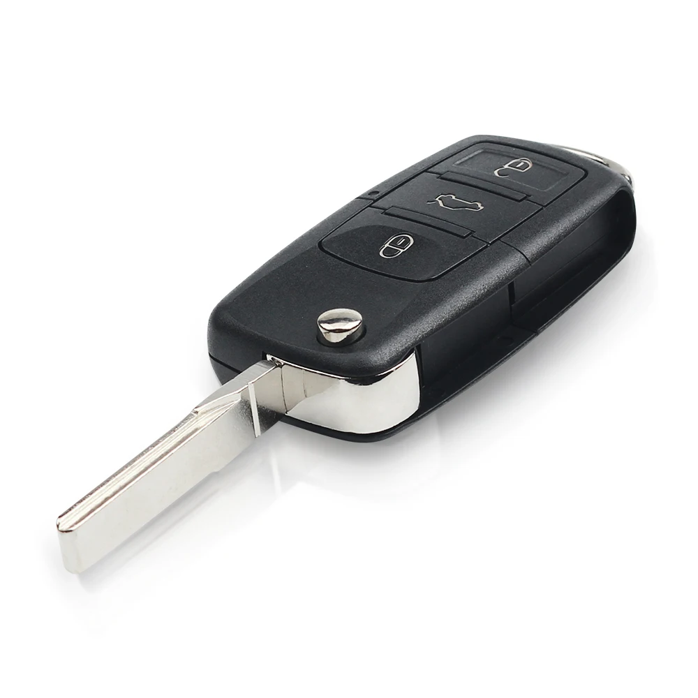 KEYYOU 3 Buttons Flip Folding Smart Remote Car Key Fob For VW <br />Volkswagen PASSAT Polo Skoda Seat 1J0959753DA 434Mhz With ID48-in Car <br />Key from Automobiles 