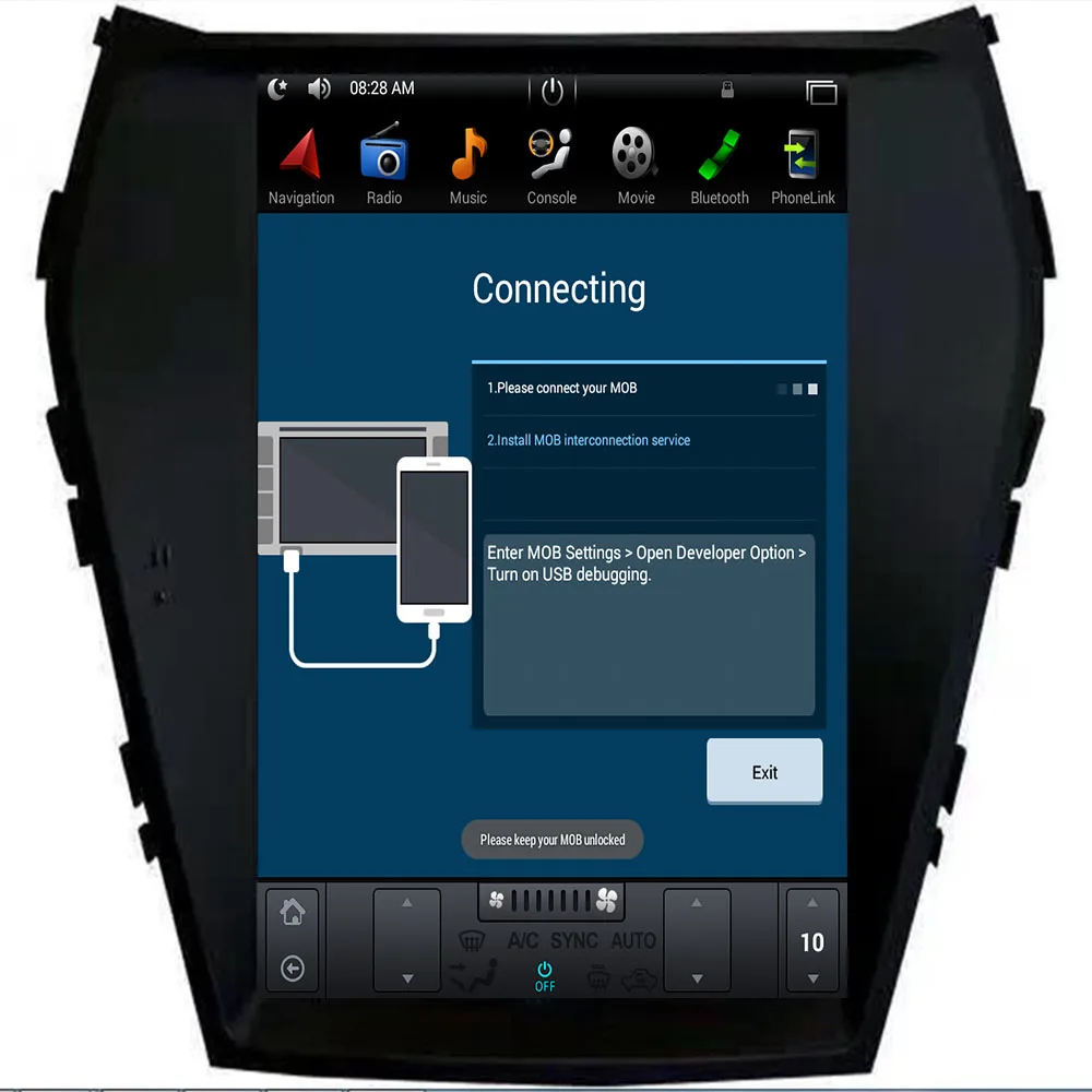 Автомобильный ПК PAD Tesla стиль мультимедийный плеер Android 9,0 7,1 gps навигация для hyundai iX45 Santa Fe 2013
