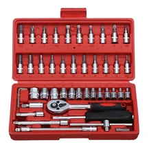 

46pcs/set Torque Wrench 1/4 Inch Automotive Tools Socket Ratchet Wrench Set Metal Durable Car Repair Combination Suit Multi-tool