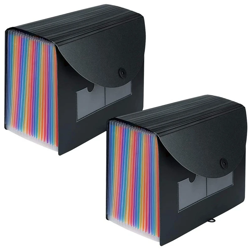 Caja Archivadora de compartimentos de plástico carpetas de archivos, organizador de recibos de documentos de acordeón tamaño de carta A4|Archivador| -