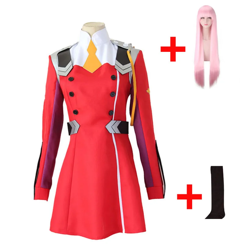 

02 Zero Two Cosplay Costume DARLING in the FRANXX Cosplay DFXX Women Costume Full Sets Dress Headwear wigs Halloween costumes