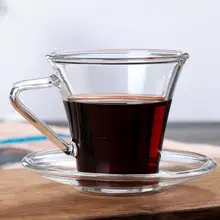 Двойная кофейная кружка с ручкой эспрессо кофейное стекло высокая боросиликатная прозрачная чашка для воды термостойкая кофейная чашка молоко C