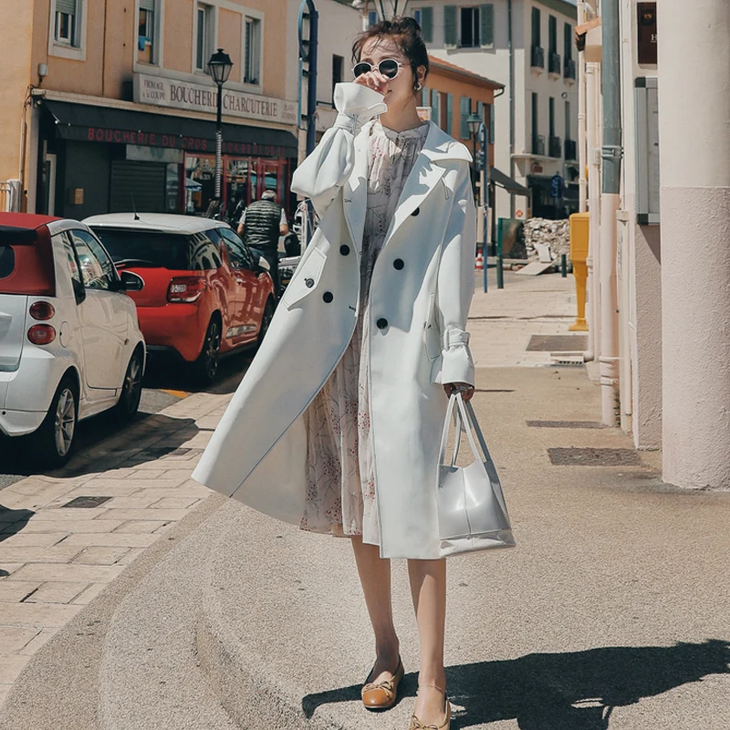 

Casual Loose Trench Coat Women Clothes 2019 New Ladies Oversized Windbreaker Spring Autumn coat Female Long Coats Overcoat WJ364