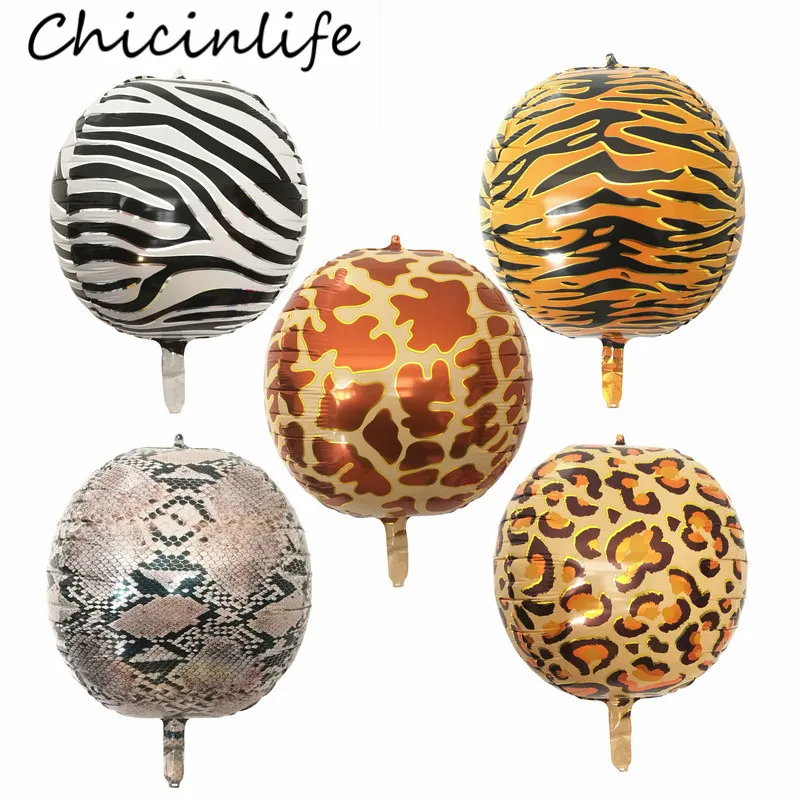 Chicinlife 1 шт. 22 дюйма 4D Тигр Зебра змея Жираф Леопардовый принт фольгированный шар