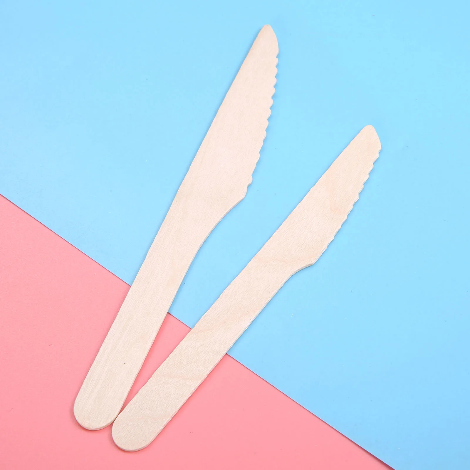 Description Picture 6 of item50pcs/150pcs Disposable Wooden Cutlery Forks/Spoons/Cutters Packing 16cm Knives Party Supplies Kitchen Utensil Dessert Tableware