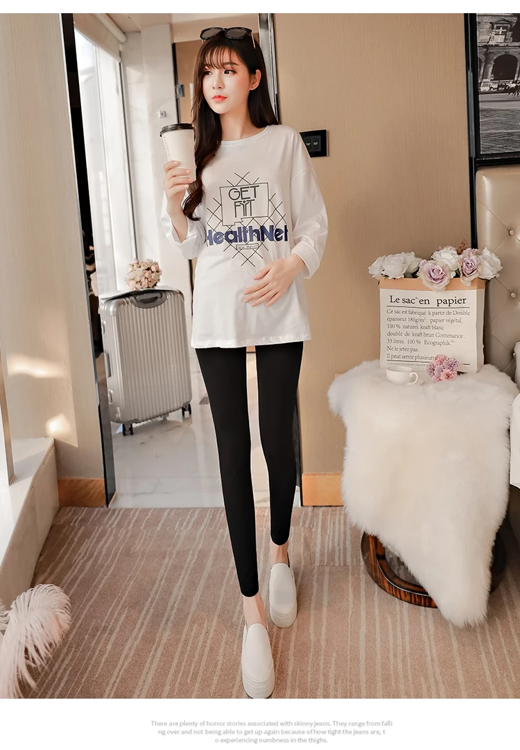 Across V Low Waist Belly Maternity Legging Spring Autumn Fashion Knitted Clothes for Pregnant Women Pregnancy Skinny Pants