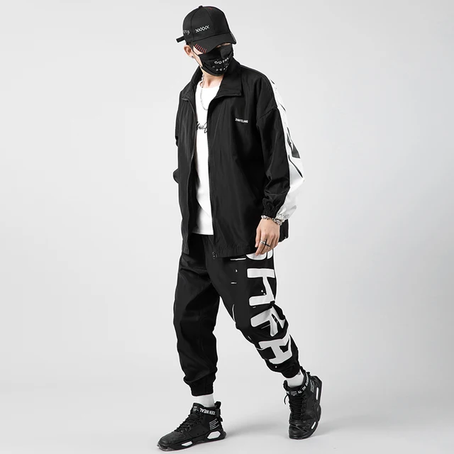 Streetwear Tracksuit Men Spring Sportswear Hip Hop Men's Sets Casual Male Track Suit Two Piece Set Jacket + Jogger Pants 4