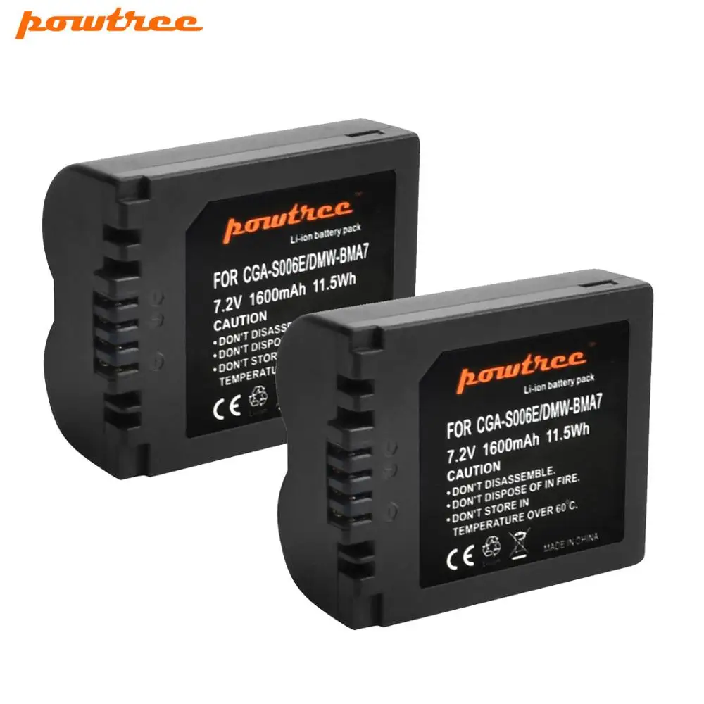 Аккумуляторная батарея Powtree 1600 мАч для фотоаппарата Panasonic Lumix CGA S006 FZ50 FZ8K