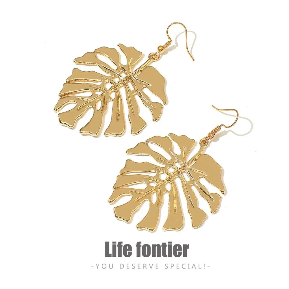 Lifefontier креативные серьги-капли с металлическим листом новые серьги в форме