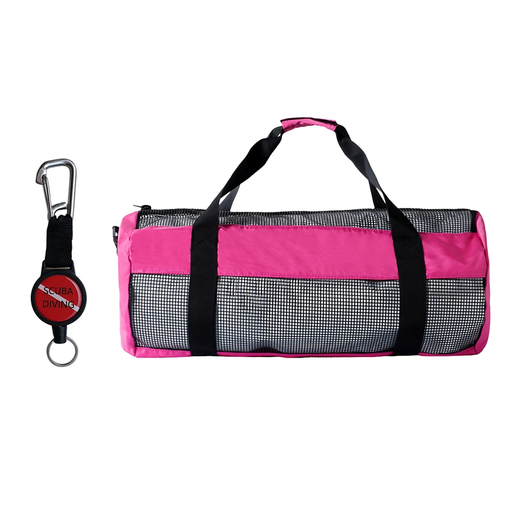 

Durable Dive Mesh Duffel Bag Snorkeling Retractor Lanyard Holder Hook Carabiner for Diving Water Sports