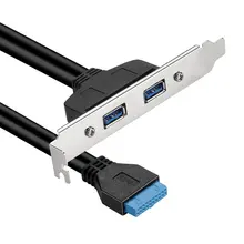 USB 3,0 обратно Панель скользящая Скоба для 20-контактный разъем кабеля 2-Порты и разъёмы супер-Скорость USB 3,0 5 ГБ/сек. USB 3,0 хост и устройство