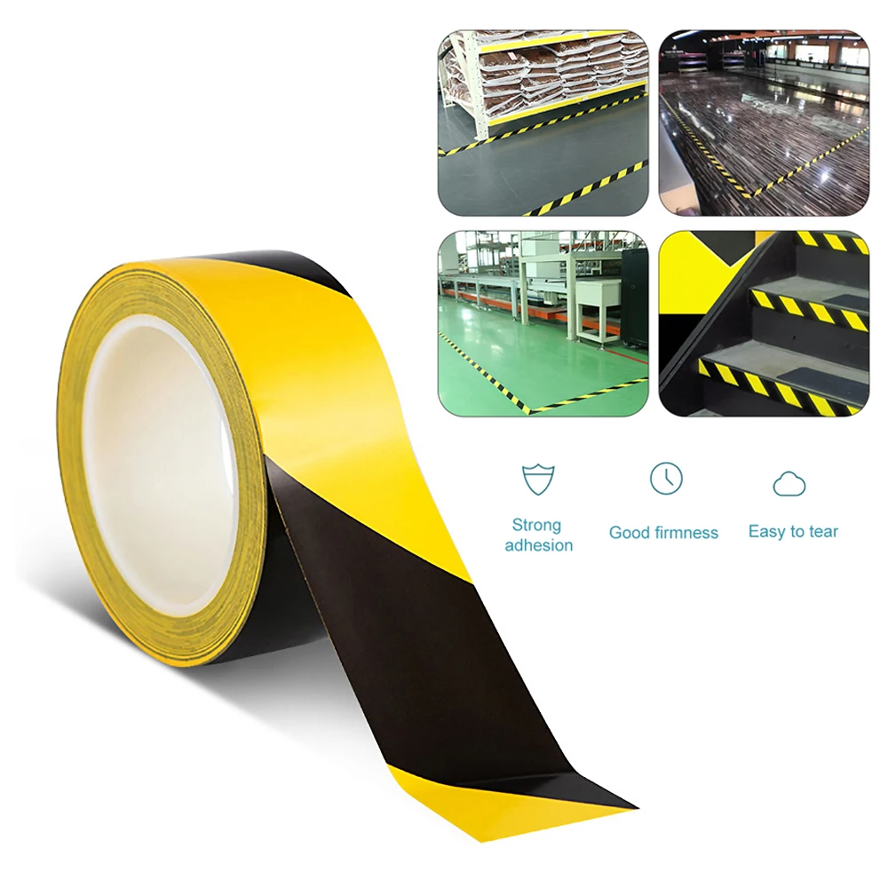 50mm 2" Black and Yellow Self Adhesive Hazard Warning Safety Tape 33m rolls 