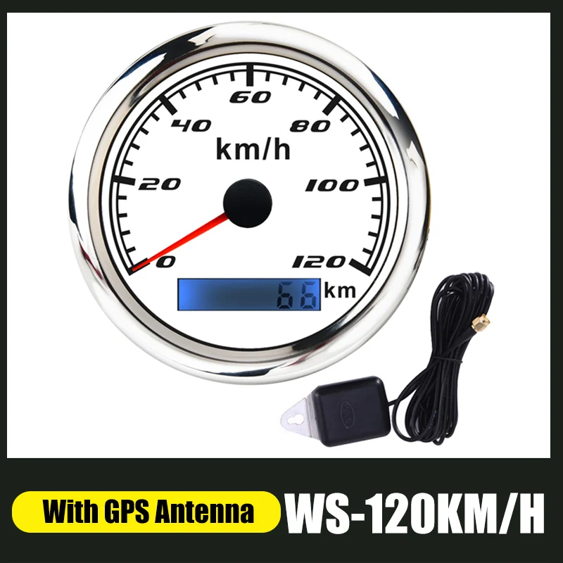 H rostfreier GPS Geschwindigkeitsmesser wasserdichtes Digital 85mm 120KM 