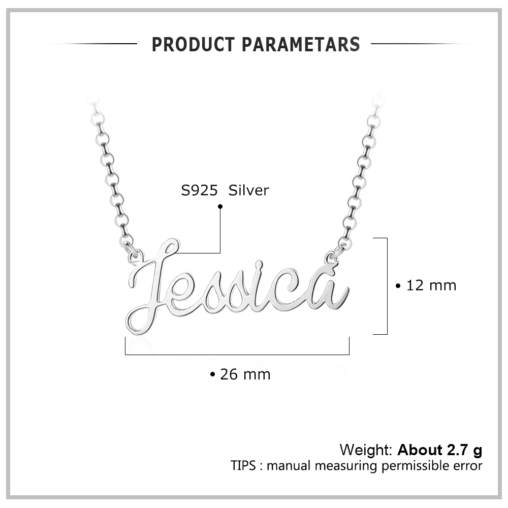 Персонализированные ожерелья из стерлингового серебра 925 пробы, модный Индивидуальный кулон выгравированное имя, обещанное Ювелирное Украшение, очаровательный подарок для женщин