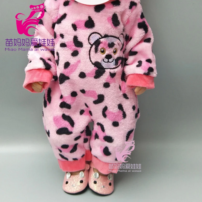 

18 inch baby doll cute animal outfits also suit for 18" girl dolls Pink cartoon tiger clothes with hat baby toys