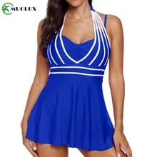 Сексуальный купальный костюм размера плюс, женский купальный костюм, два предмета, танкини, бикини, пуш-ап, Купальная юбка, спортивный купальник с открытой спиной, XXXXXL