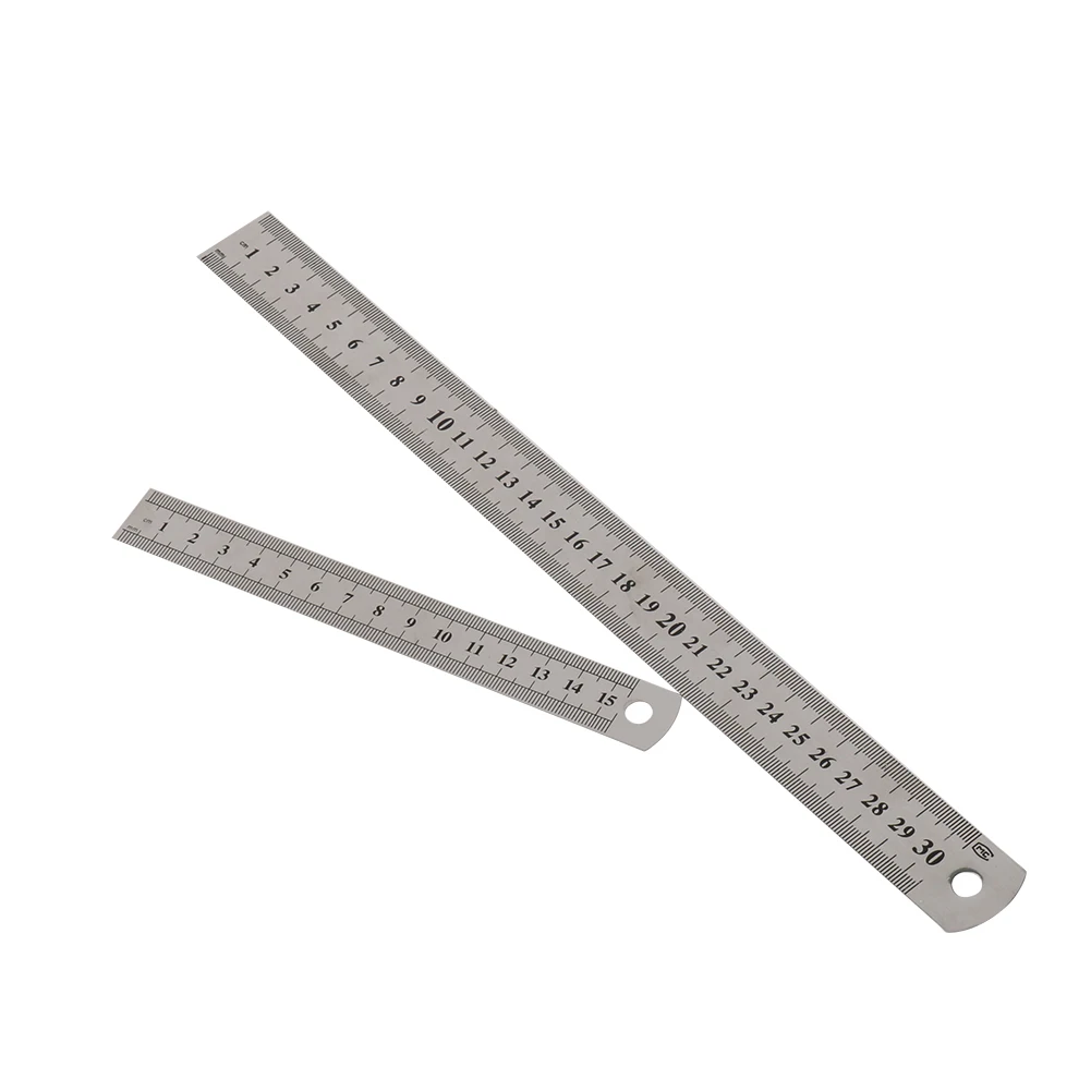 double-side-stainless-steel-straight-ruler-metric-rule-precision-measuring-tool-15cm-6-inch-30cm-12-inch-school-office-supplies