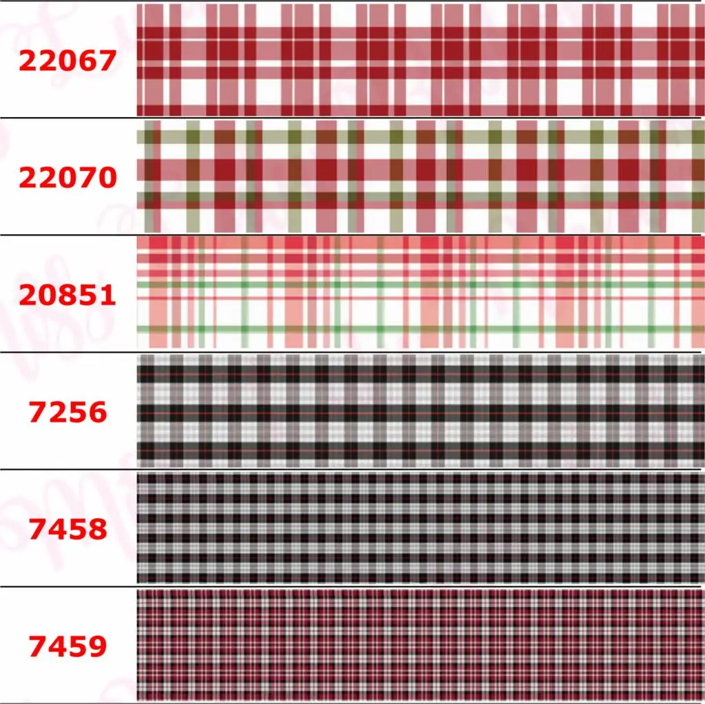 16mm-75mm Geometric Check Series Printed Grosgrain/Elastic Ribbon Cartoon Colorful DIY Christmas Decor Black Red 50yards/roll
