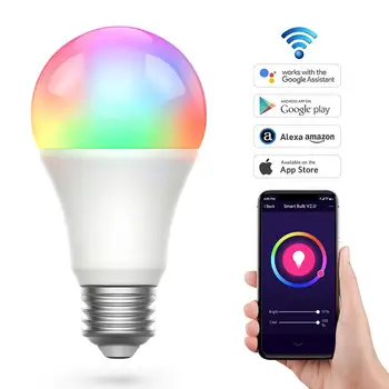 

Bluetooth Smart LED Light 9W A19 Music Control Lighting Lamp Multiple Colors Dimmable Bulb by APP