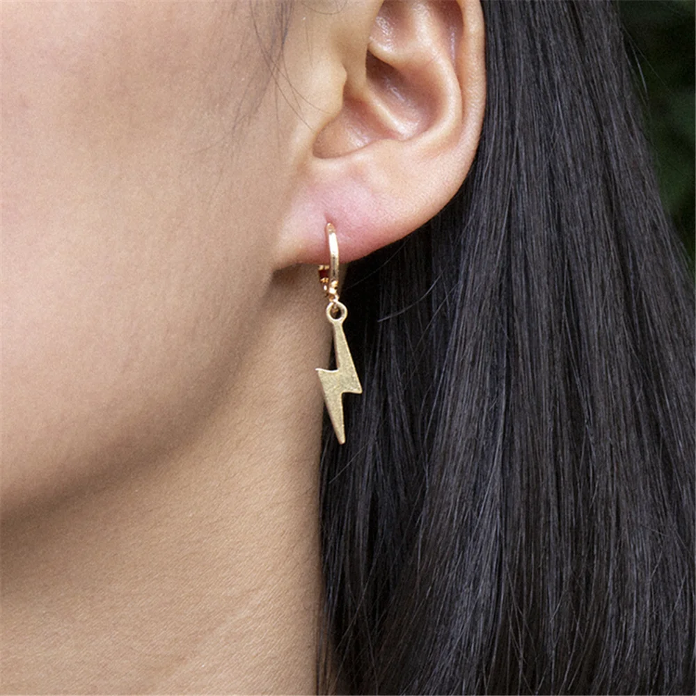 

Punk Lightning Drop Earrings for Women Girl Simple Geometric Dangle Earrings Statement Jewelry Gift