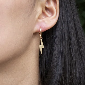 

Punk Lightning Drop Earrings for Women Girl Simple Geometric Dangle Earrings Statement Jewelry Gift