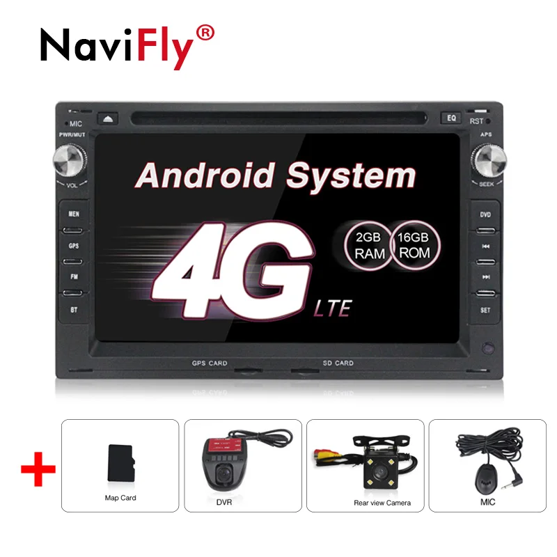 

2din 7"Touch Screen Android 8.1 Car DVD Player forVW Golf4 T4 Passat B5 Sharan with 4G GPS Bluetooth Radio SD USB 16GB Map