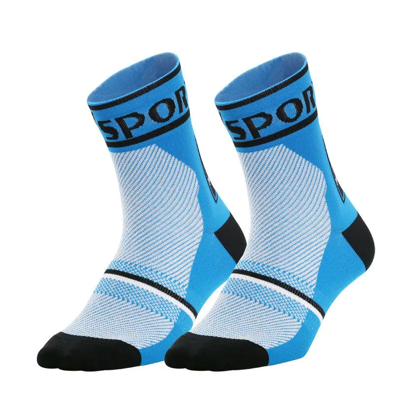 Sport Outdoor Socks Professional Bicycle Cycling Socks Brand Quality Breathable Racing Running Basketball Socks for Men Women - Цвет: blue
