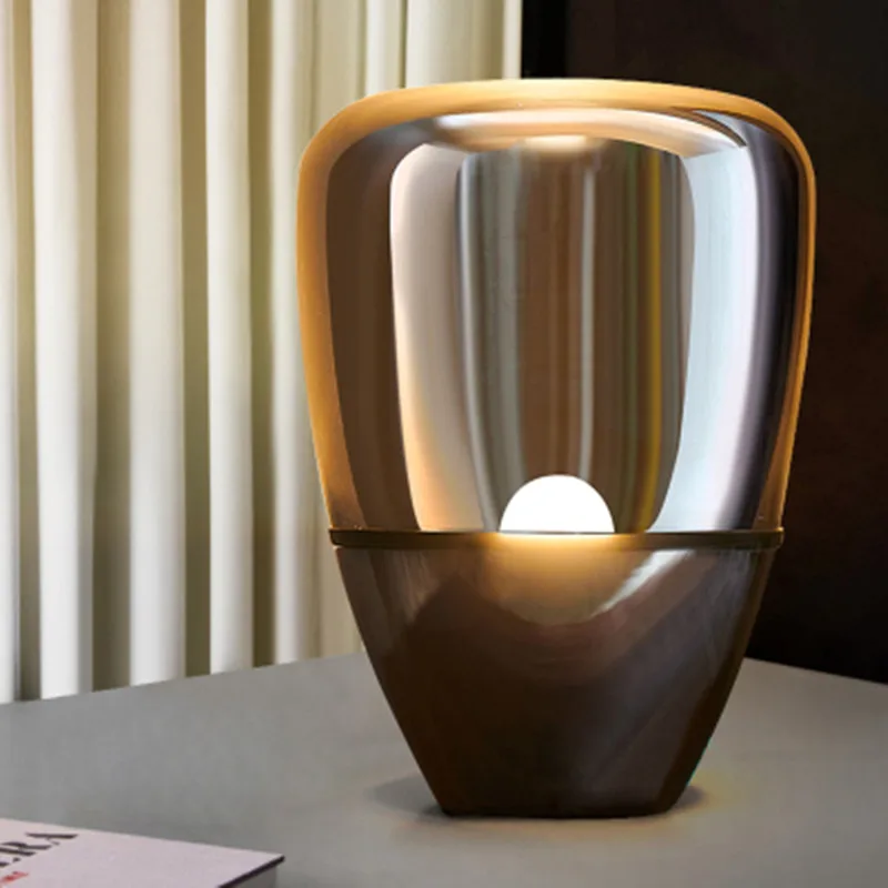 

Modern Led Glass Table Lamp Dinosaur Egg Desk Lamp Study Reading Table Light for Office Bedroom Bedside Nordic Home Lighting E27
